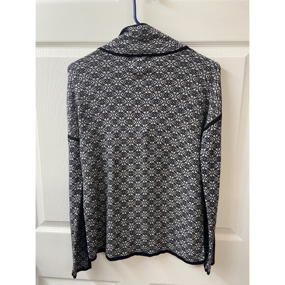 Ruby Road Sweater Size PL  Black White Tight Knit Long Sleeved Mock Neck - Picture 3 of 4